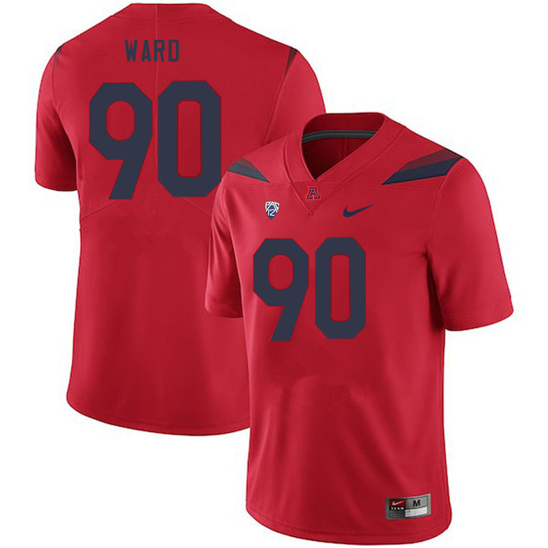 Men #90 Isaiah Ward Arizona Wildcats College Football Jerseys Stitched-Red - Click Image to Close